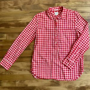 J Crew Gingham Popover Lightweight Worn Once EUC S Small
